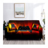 Game Sofa Cover orange black color with black controller design for Gaming Boys Bedroom Playroom Washable Furniture Protector From Dust Stain - 1 Seater 90-140cm